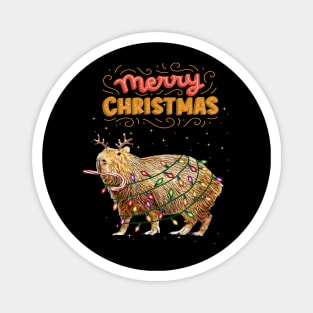 Capybara Merry Christmas and christmas lights, Capybara Pets, Cute capybara Magnet